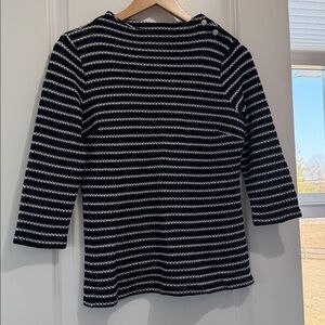 Talbots Striped Knit Top ¾ Sleeve Sweater
